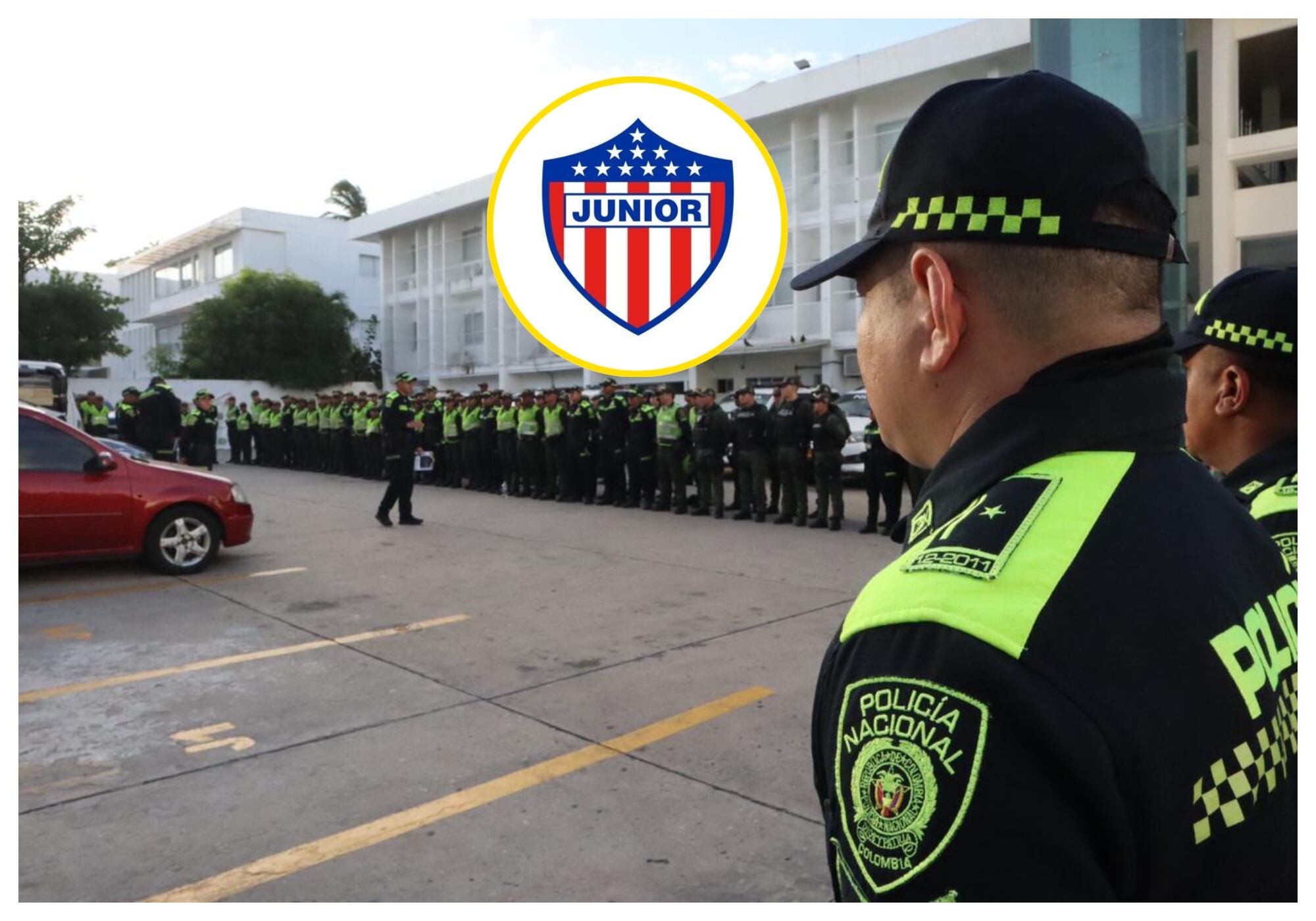 Investigan procedimiento policial a exjugador del Junior de Barranquilla. Foto: Cortesía Policía de Barranquilla y tomada del perfil de X @JuniorClubSA.