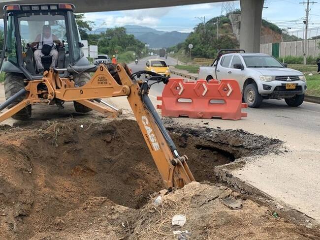 Vándalos provocan afectaciones en importante vía de Santa Marta. Foto: Cortesía: Ruta del Sol II