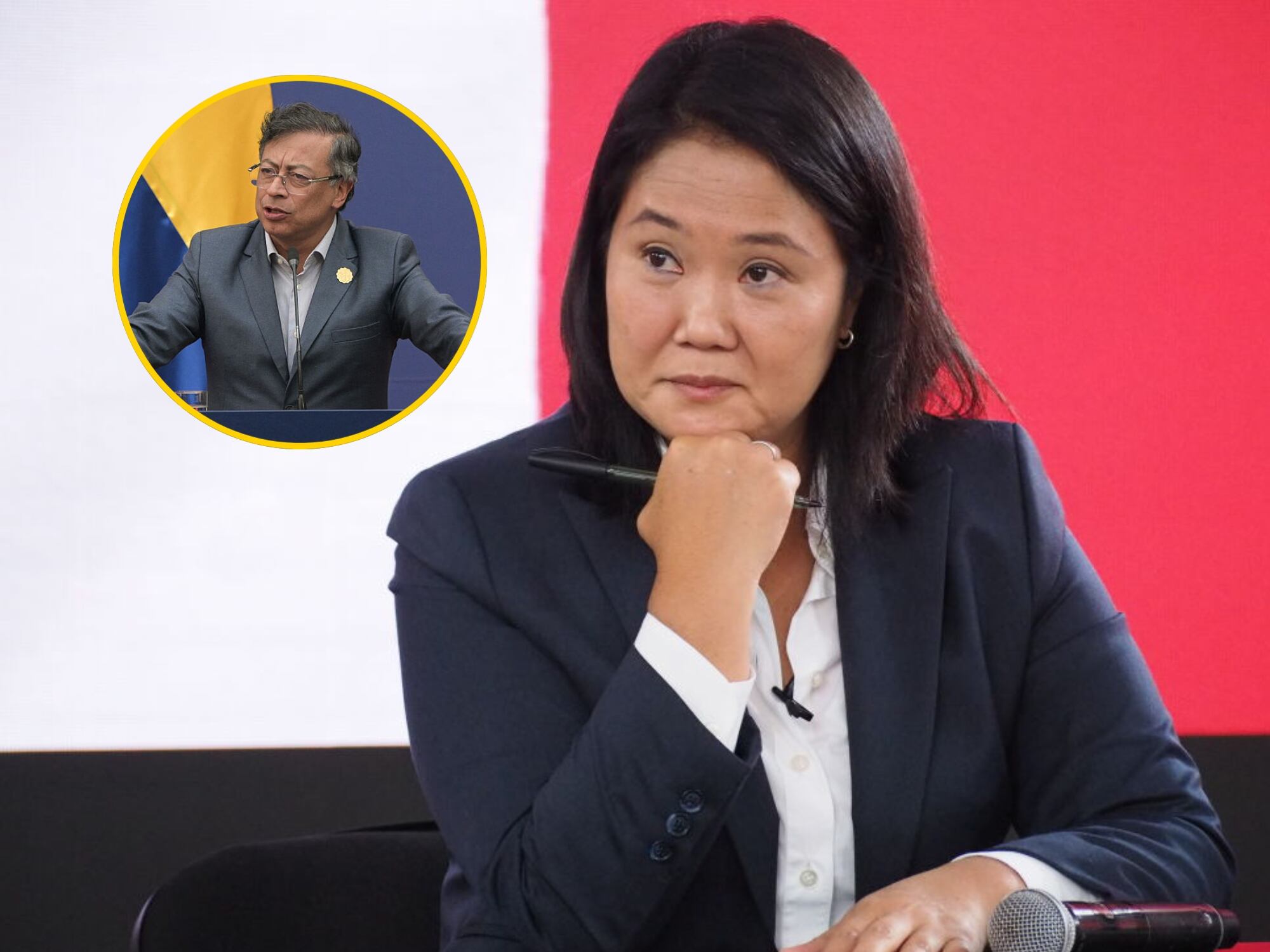 Keiko Fujimori y Gustavo Petro. Fotos: Getty Images.
