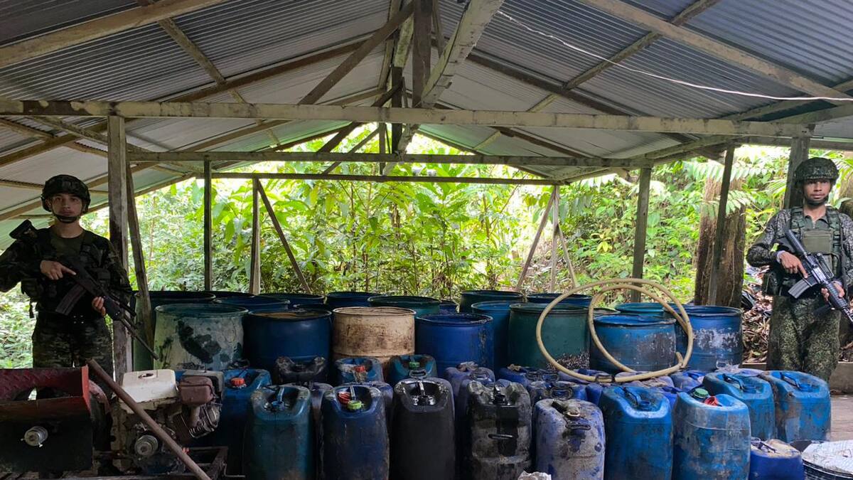 Las fuerzas militares destruyeron 7 laboratorios de cocaína de las disidencias en el Cauca
