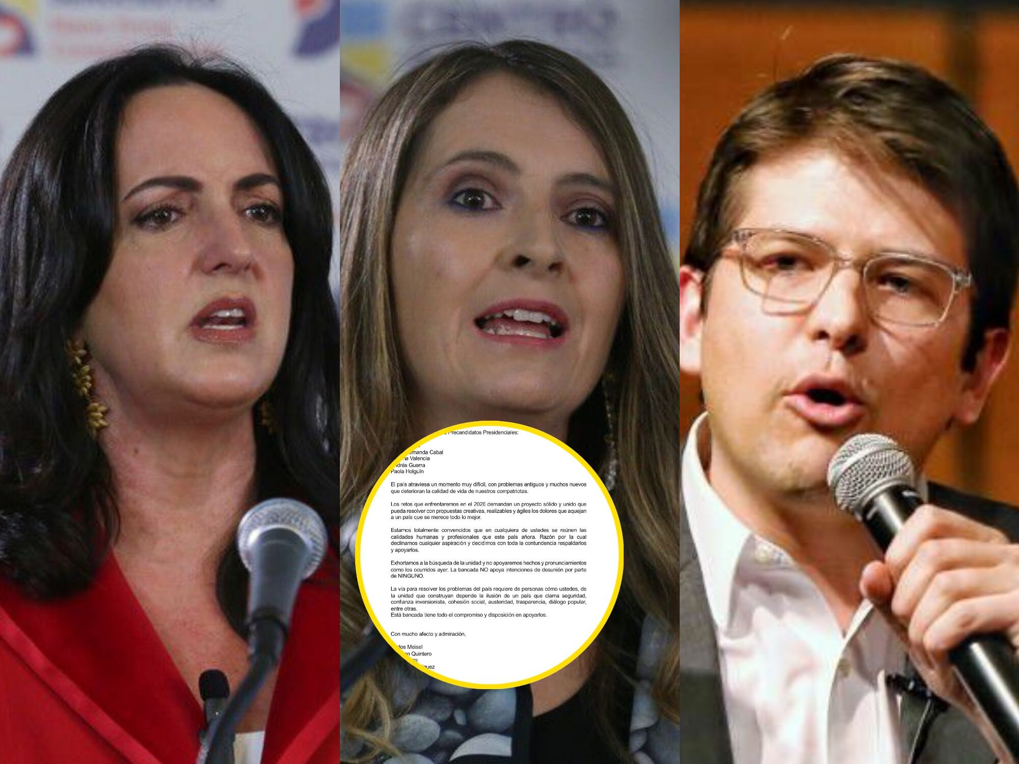 María Fernanda Cabal, Paloma Valencia y Miguel Uribe. Fotos: Colprensa.