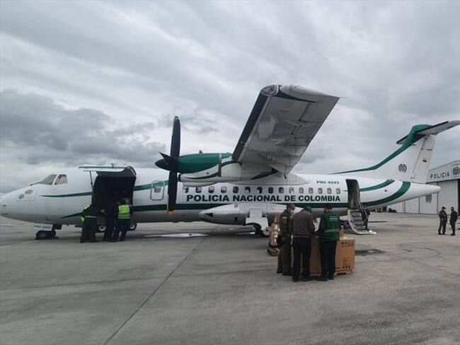 Las ayudas fueron transportadas por la Policía Nacional . Foto: Mindefensa
