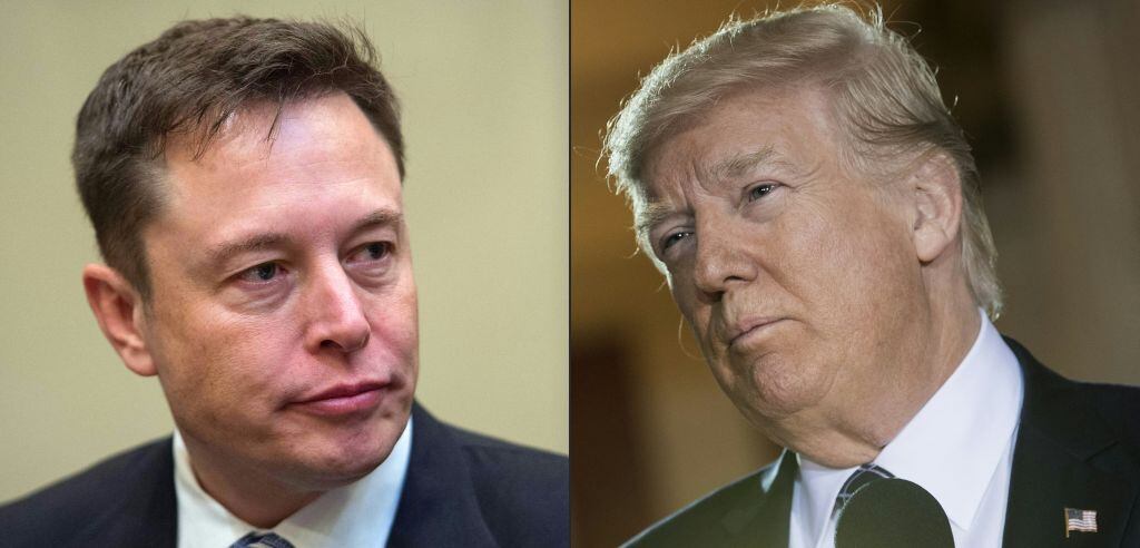 Elon Musk y Donald Trump. (Photo by NICHOLAS KAMM and Brendan Smialowski / AFP) (Photo by NICHOLAS KAMM,BRENDAN SMIALOWSKI/AFP via Getty Images)