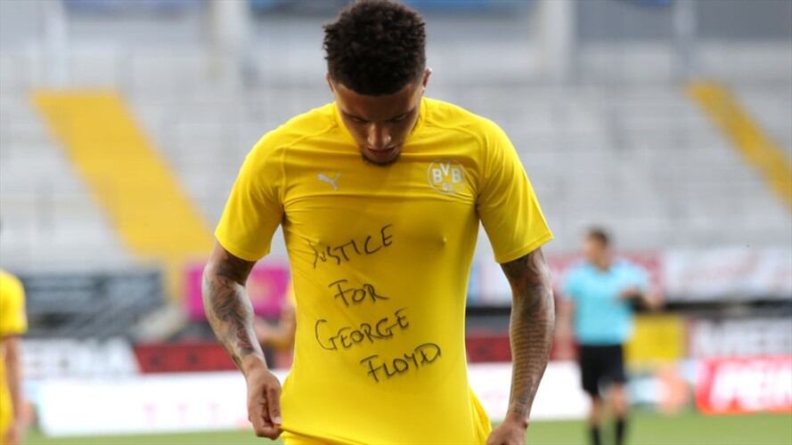 Jadon Sancho, del Borussia Dortmund, pidió justicia para George Floyd. Foto: Getty Images