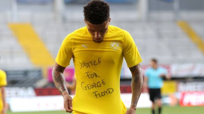 Jadon Sancho, del Borussia Dortmund, pidió justicia para George Floyd. Foto: Getty Images