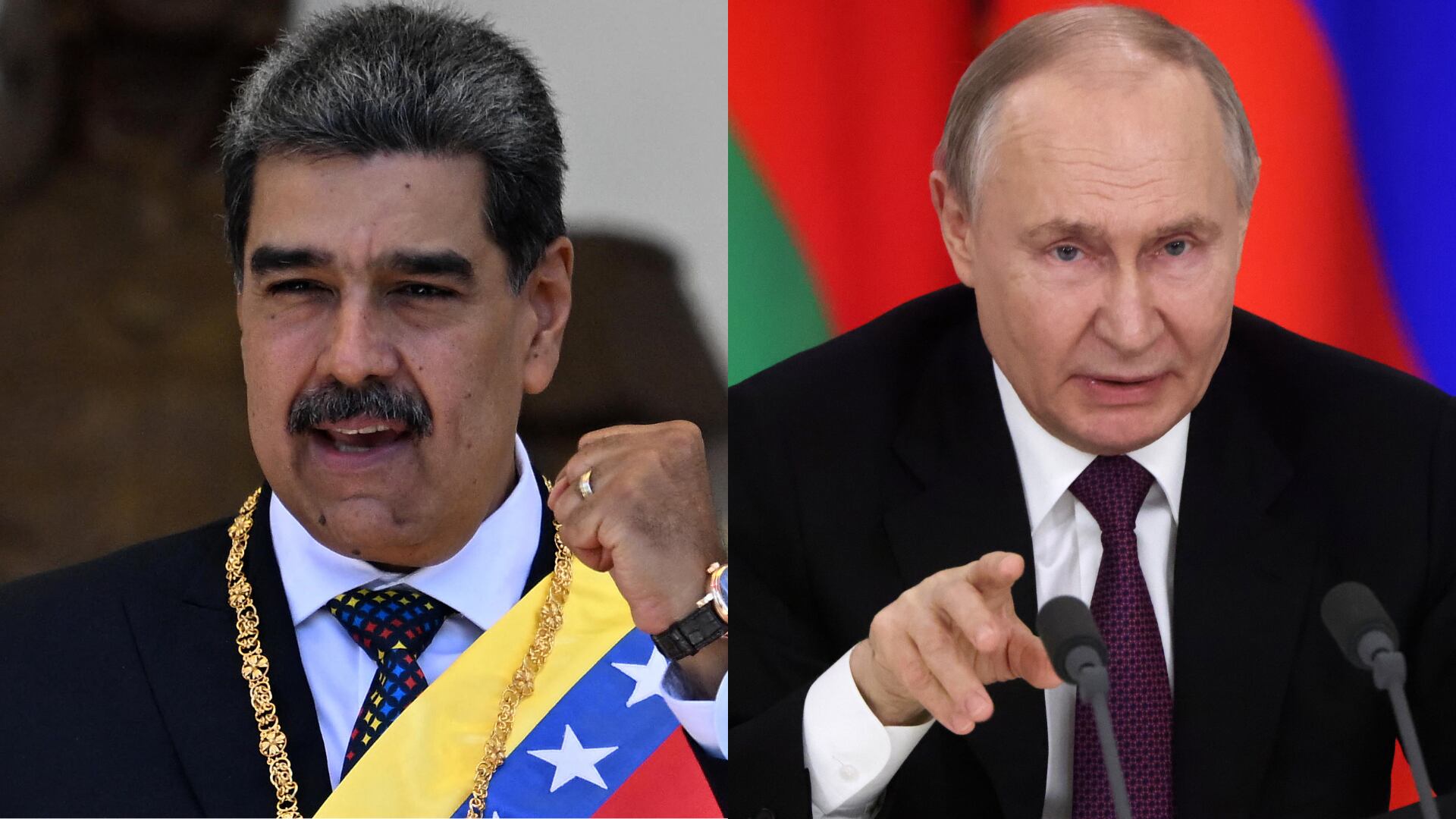 Vladimir Putin. FOTO:  Contributor/Getty Images - Nicolás Maduro. FOTO: JUAN BARRETO/AFP via Getty Images.