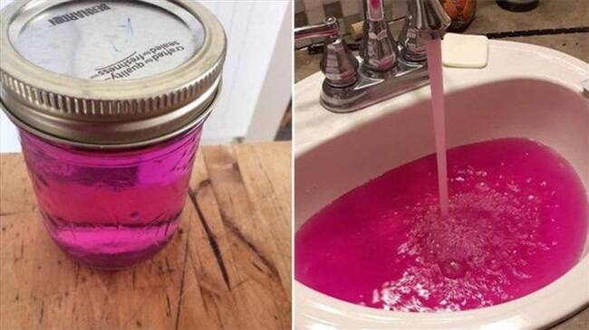 El pequeño pueblo de Canadá donde el agua del grifo salió de color rosa fluorescente. Foto: BBC Mundo
