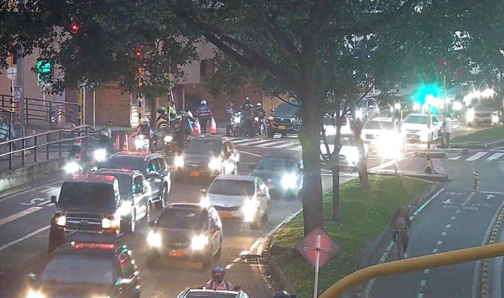 Bloqueos en la vía La Calera. Foto: Secretaría de Movilidad de Bogotá.