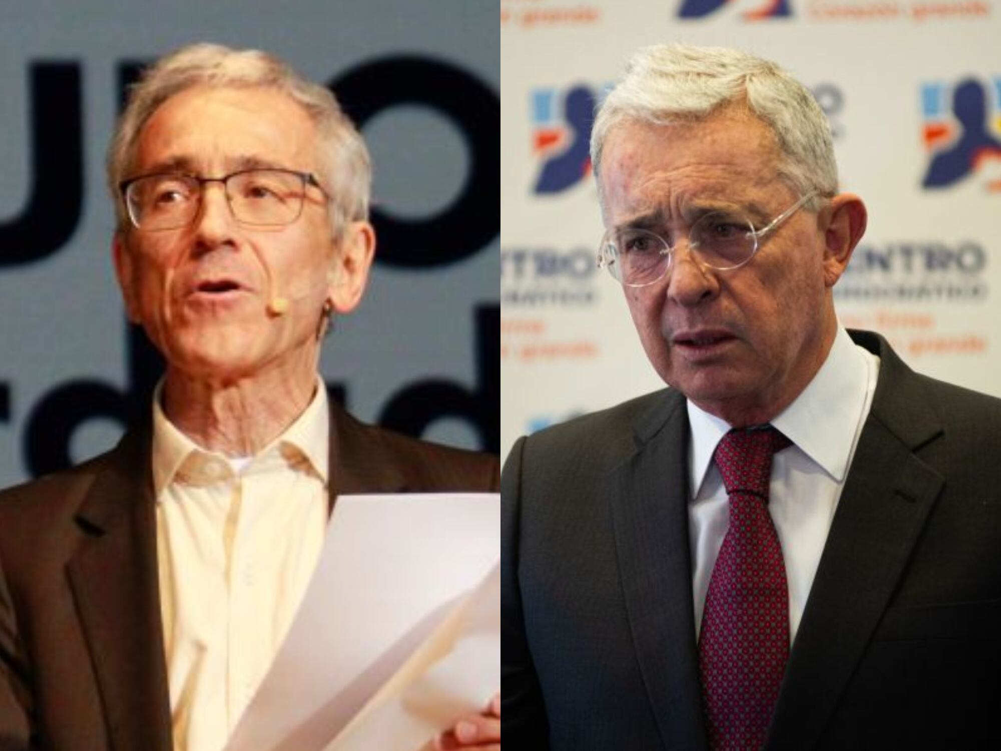 Padre de roux y Álvaro Uribe. Fotos: Colprensa.