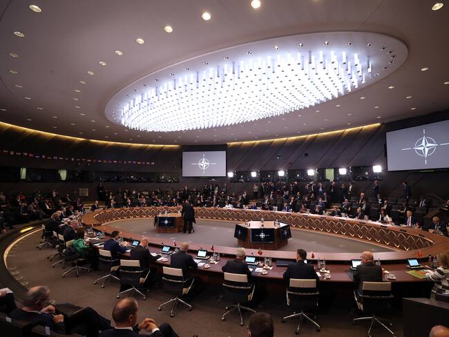 Foto de referencia de la reunión de líderes de la OTAN del 16 de marzo de 2022 por la crisis entre Rusia y Ucrania. (Photo by Arif Akdogan/Anadolu Agency via Getty Images)