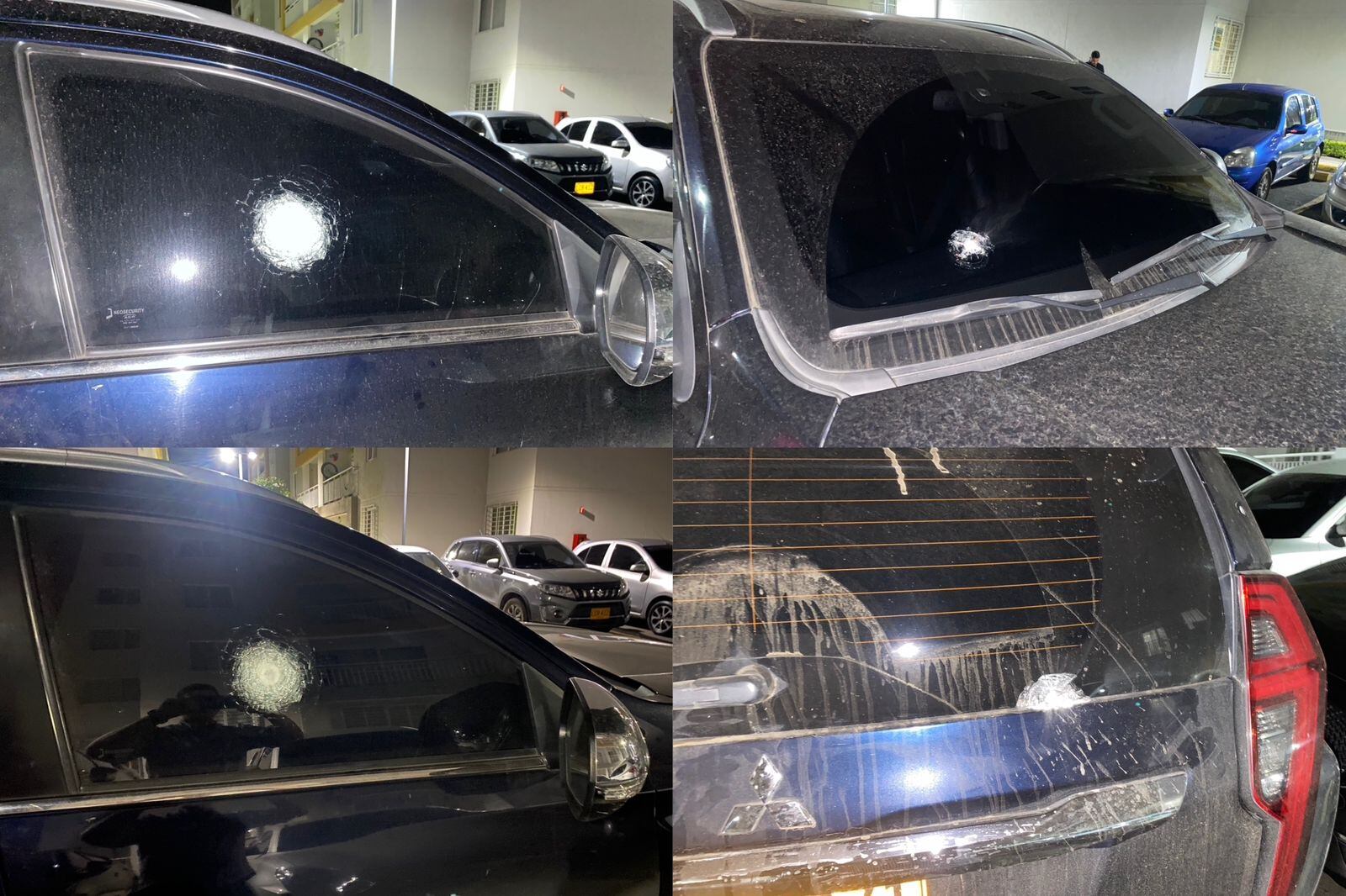 El vehículo en el que viajaba el abogado recibió alrededor de seis impactos con arma de fuego. Foto: Crédito. 