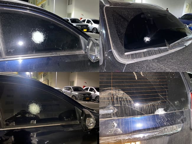 El vehículo en el que viajaba el abogado recibió alrededor de seis impactos con arma de fuego. Foto: Crédito. 