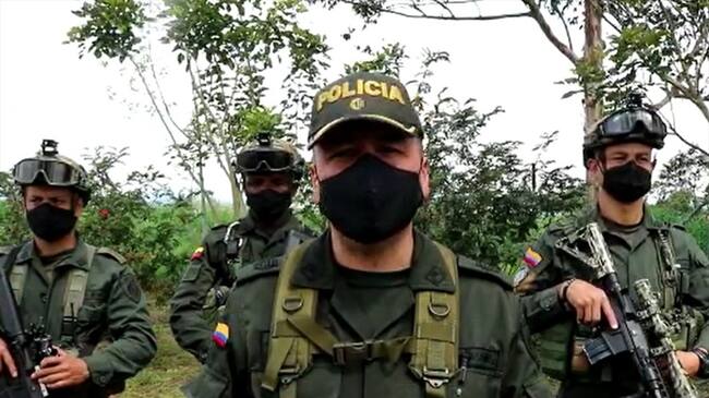 El comandante de la Policía Cauca aseguró que los uniformados fueron atacados por la espalda . Foto: Policía Nacional
