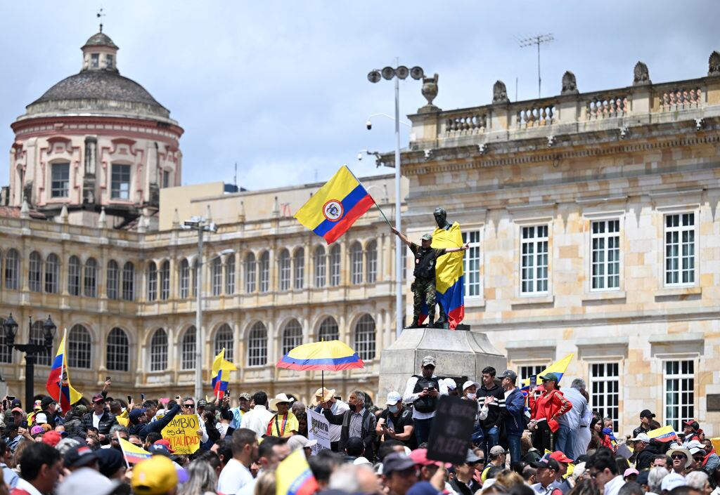 Marchas en contra del Gobierno del presidente Gustavo Petro en Colombia. Junio 20 de 2023. Foto: RAUL ARBOLEDA/AFP via Getty Images.