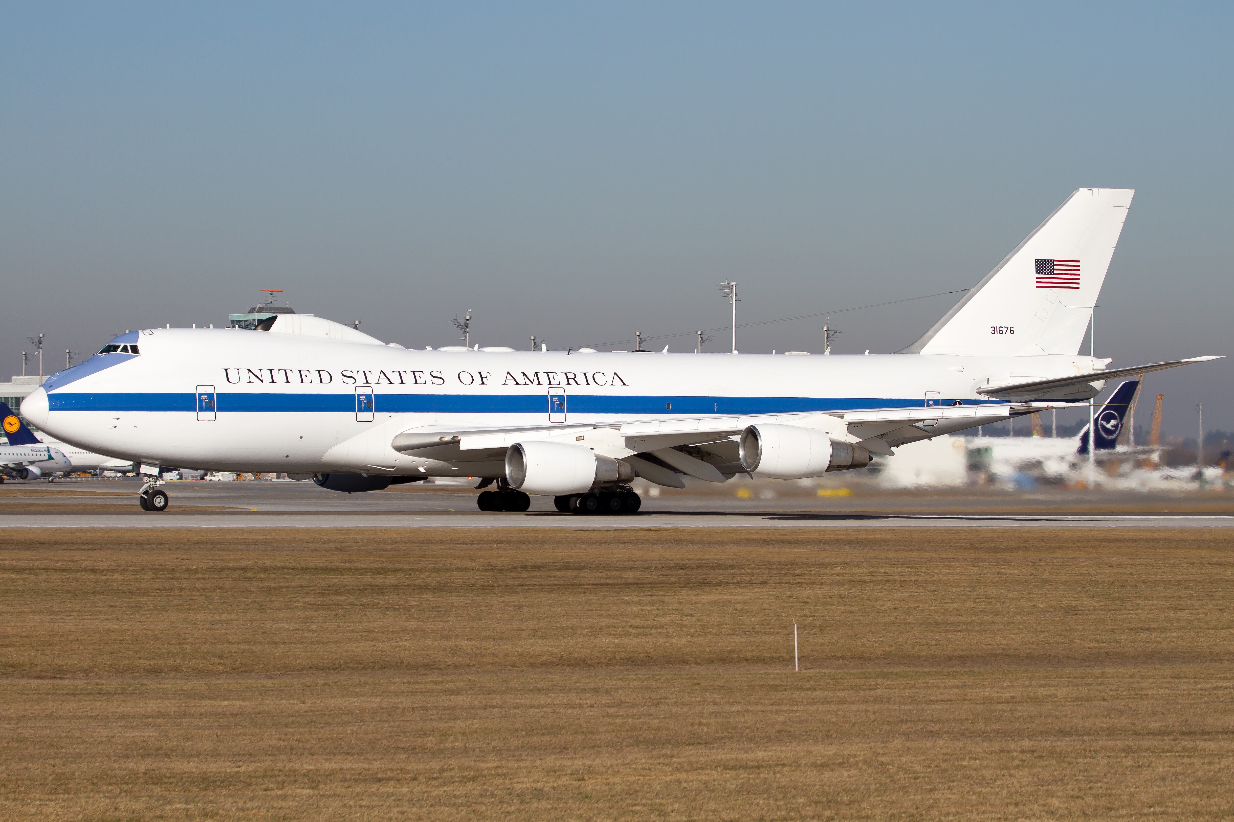  Boeing E-4 de la Fuerza Aérea de Estados Unidos. Foto: Fabrizio Gandolfo/SOPA Images/LightRocket via Getty Images.