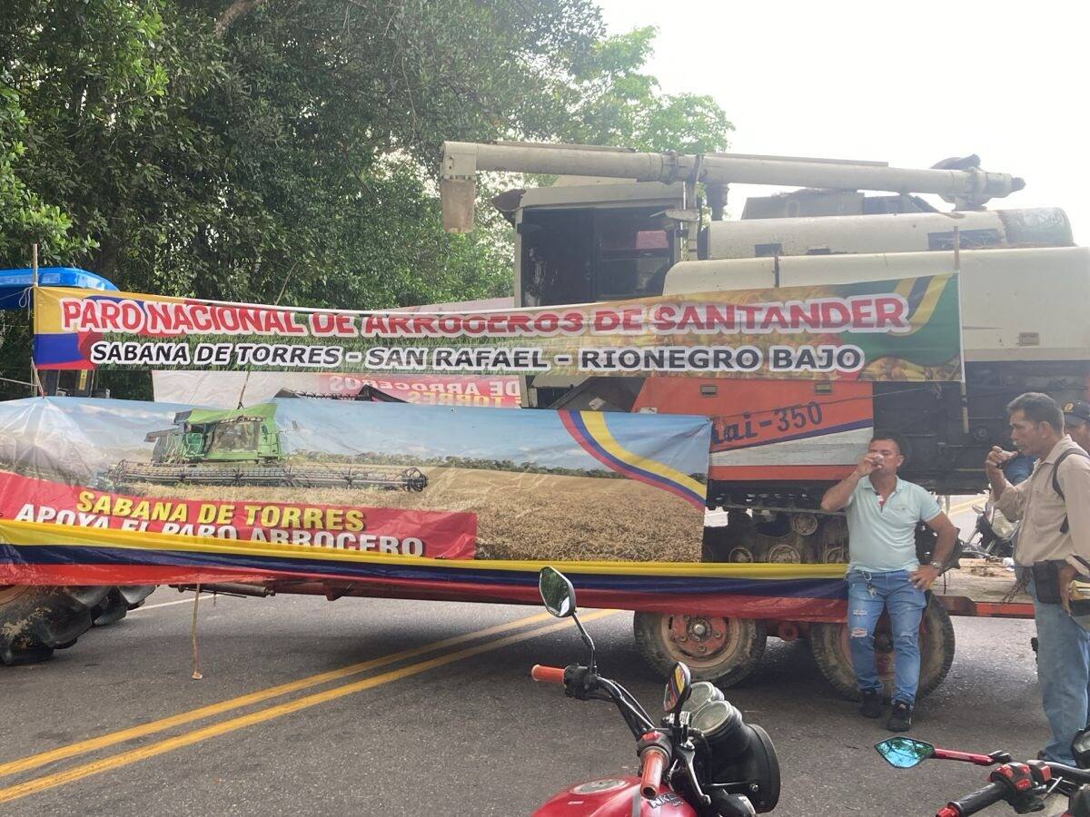 Arroceros en Santander se unen al paro nacional