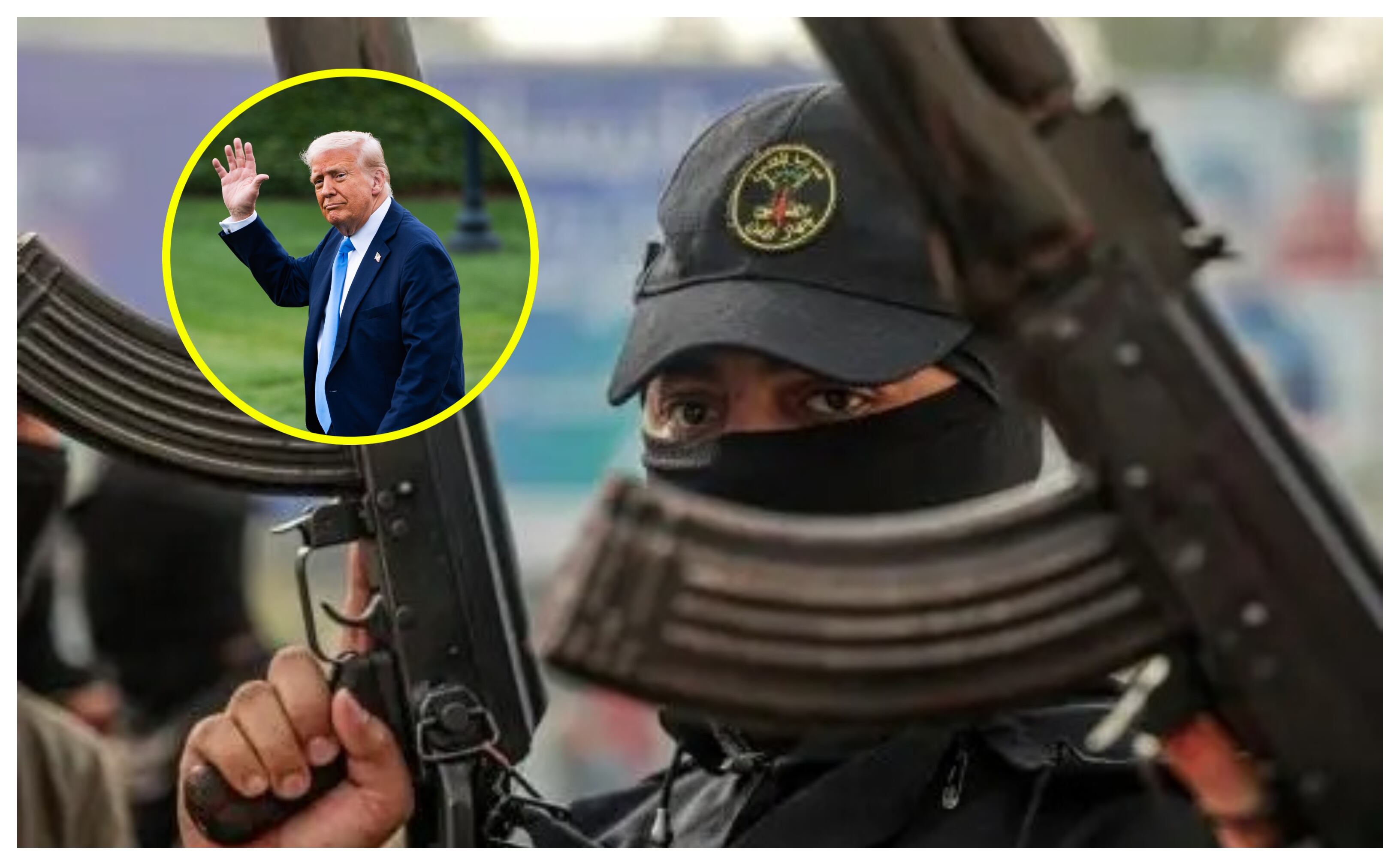 Yihad Islámica Palestina y Donald Trump. Foto: AFP.