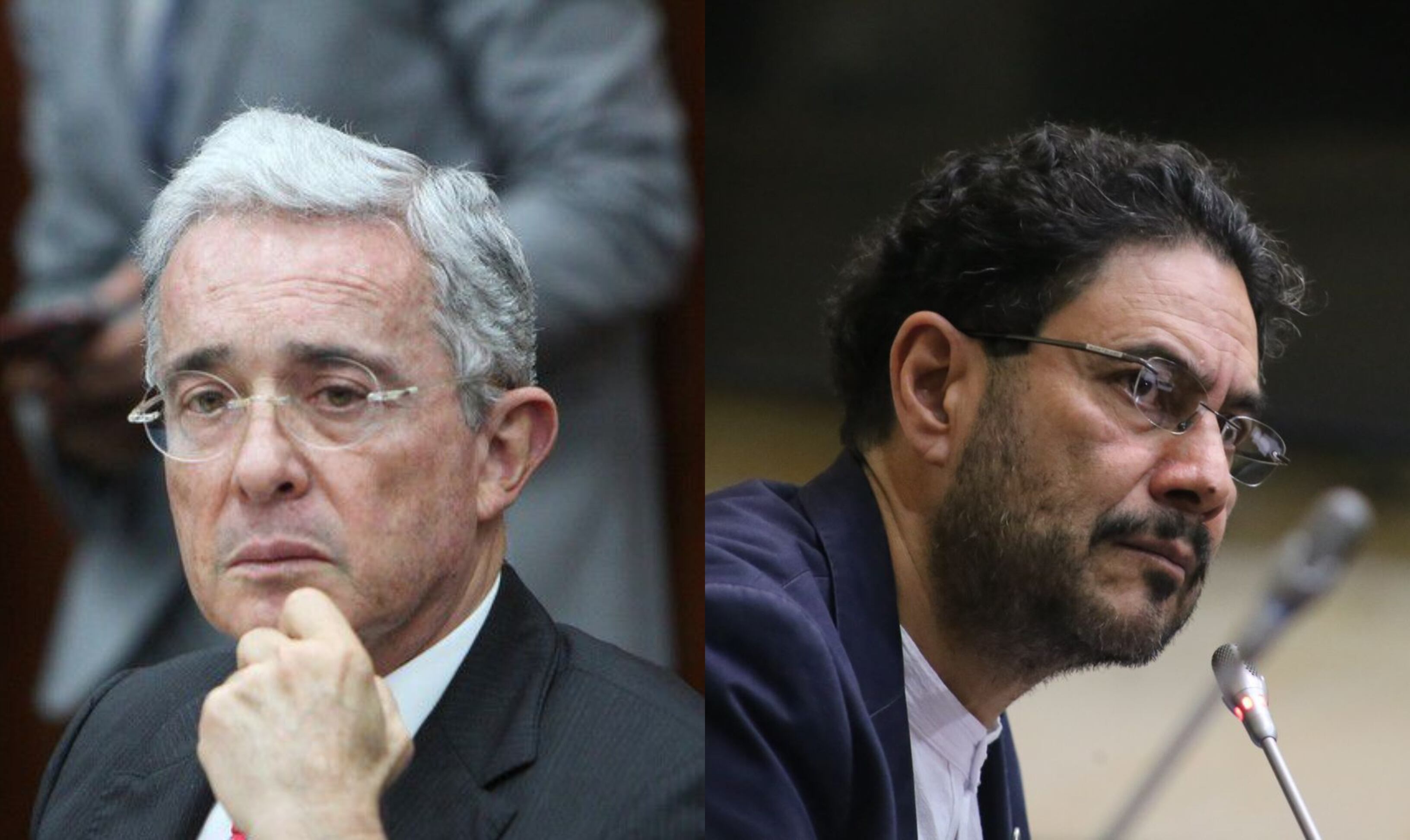 Exsenador Álvaro Uribe y senador Iván Cepeda. Fotos: Colprensa