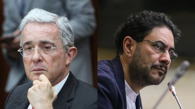 Exsenador Álvaro Uribe y senador Iván Cepeda. Fotos: Colprensa