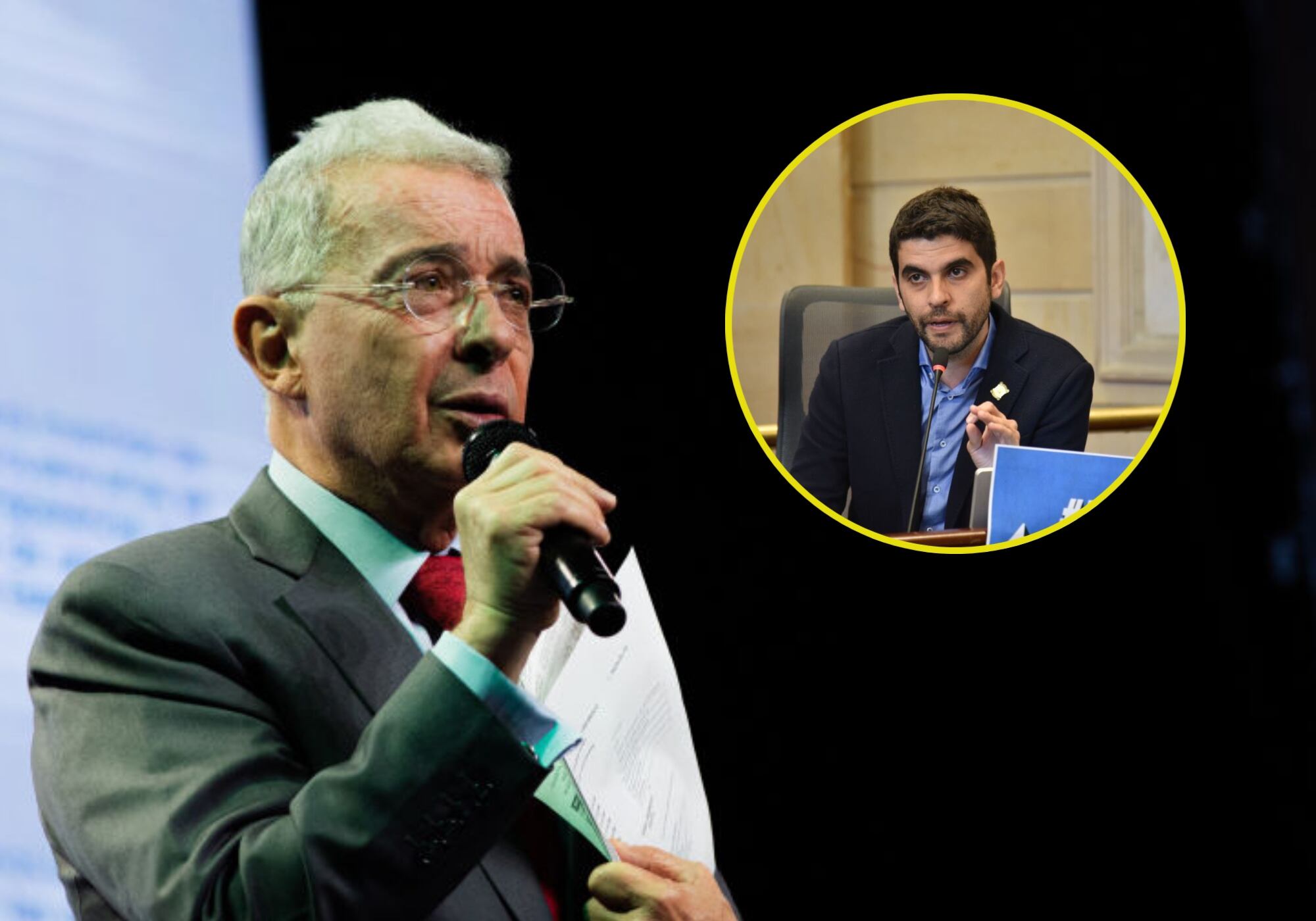 Álvaro Uribe y Hernán Cadavid. Foto: Getty Images.