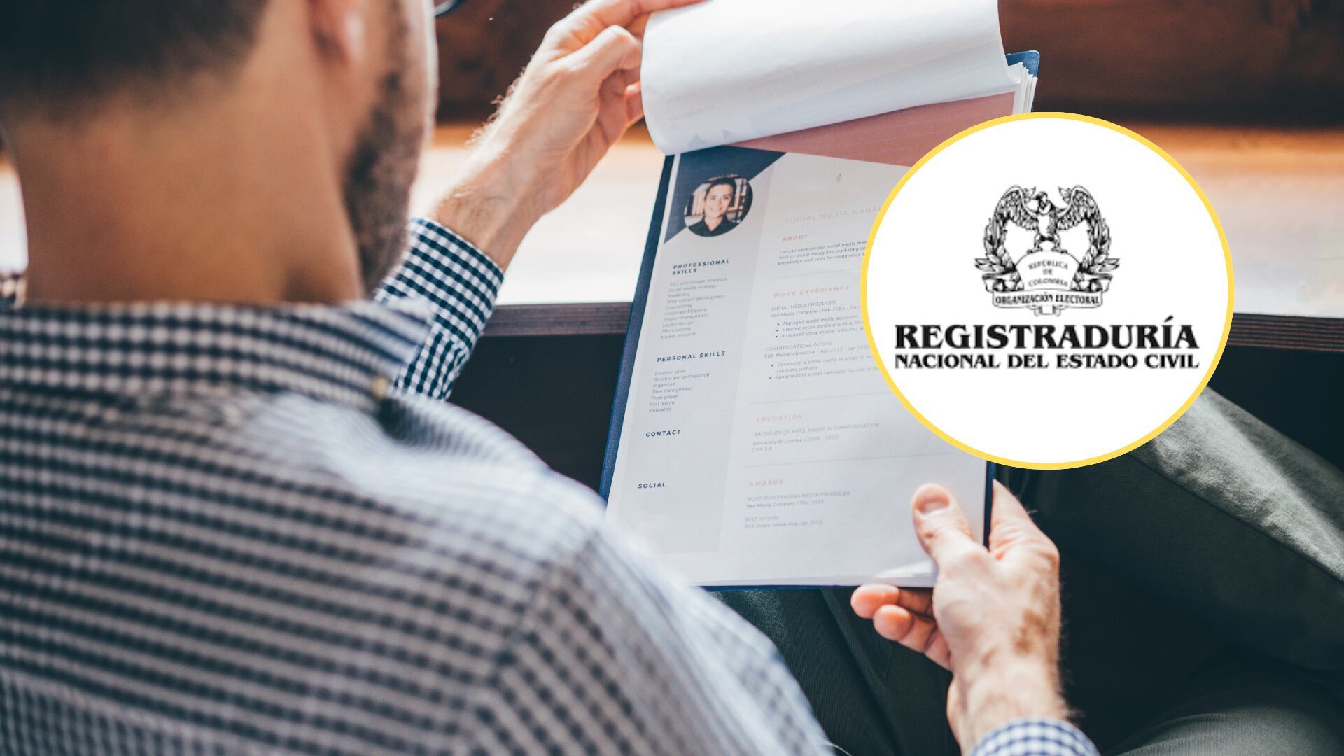 Imagen de referencia, revisión de hoja de vida y logo Registraduría Nacional del Estado Civil. Foto: Getty Images/Colprensa