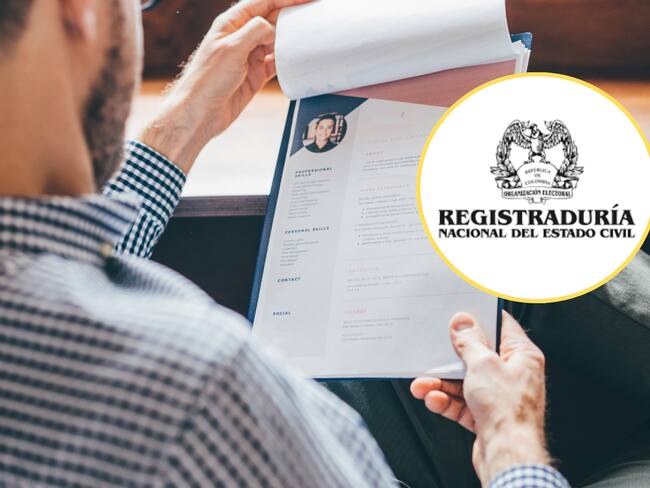 Imagen de referencia, revisión de hoja de vida y logo Registraduría Nacional del Estado Civil. Foto: Getty Images/Colprensa
