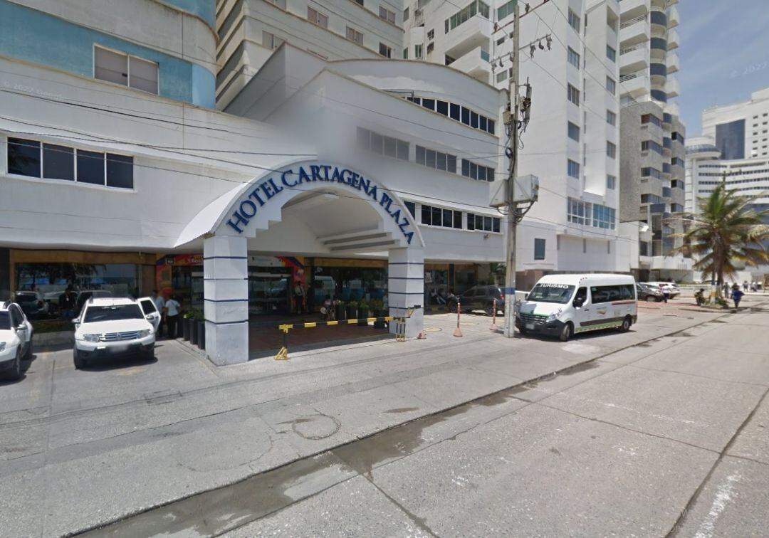 El Hotel Cartagena Plaza está ubicado en la avenida primera de Bocagrande, zona turística de Cartagena. Crédito: GoogleMaps