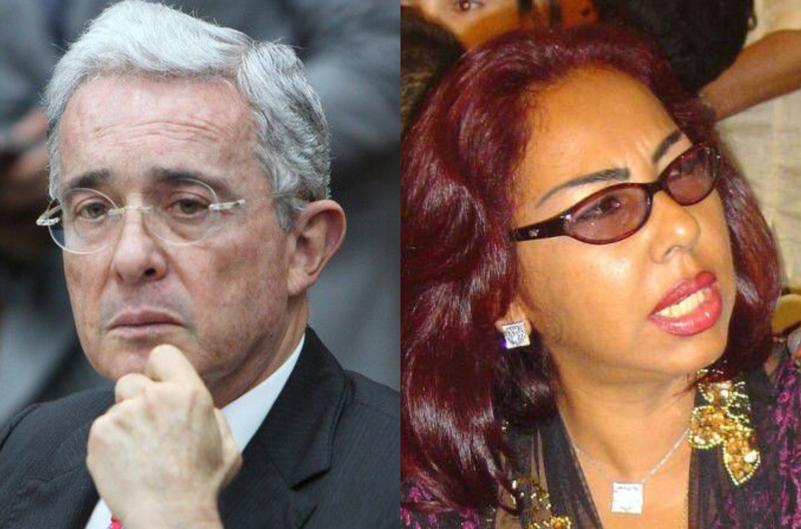 Álvaro Uribe y alias 'La Gata'. Fotos: Colprensa.