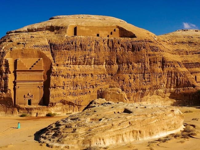 Este oasis de 7000 años de historia es un corredor natural de 30 kilómetros y es el primer enclave saudí que forma parte de la Unesco. . Foto: Getty Images