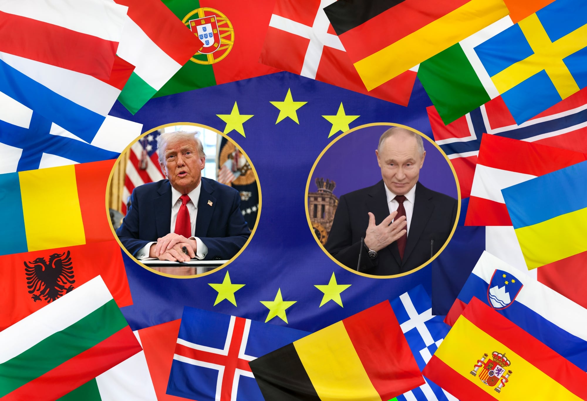 Imagen de referencias de banderas de países europeos. FOTO: Sehenswerk / Getty Images