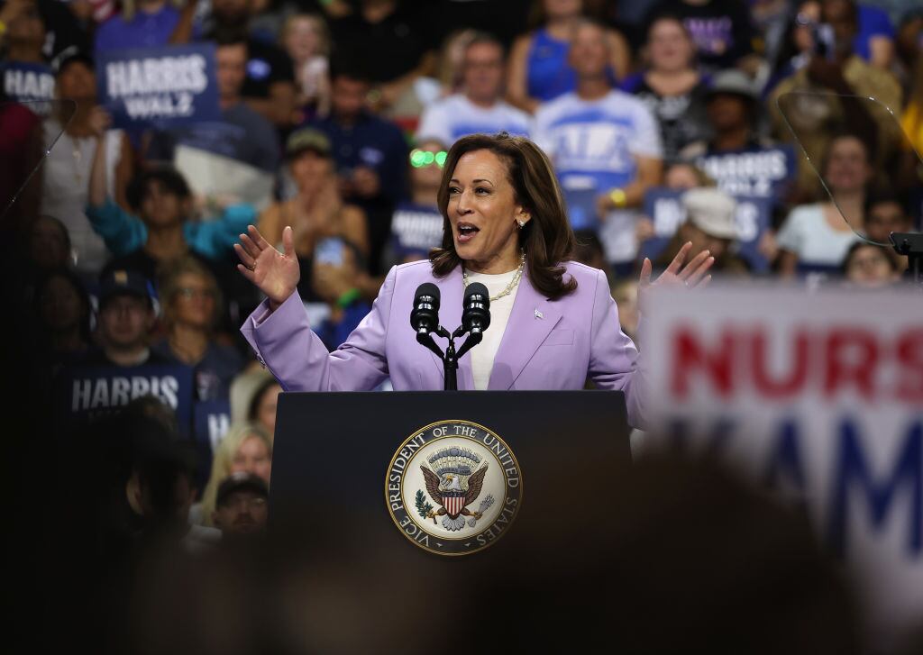 Campaña de Kamala Harris. I Foto: Justin Sullivan/Getty Images.