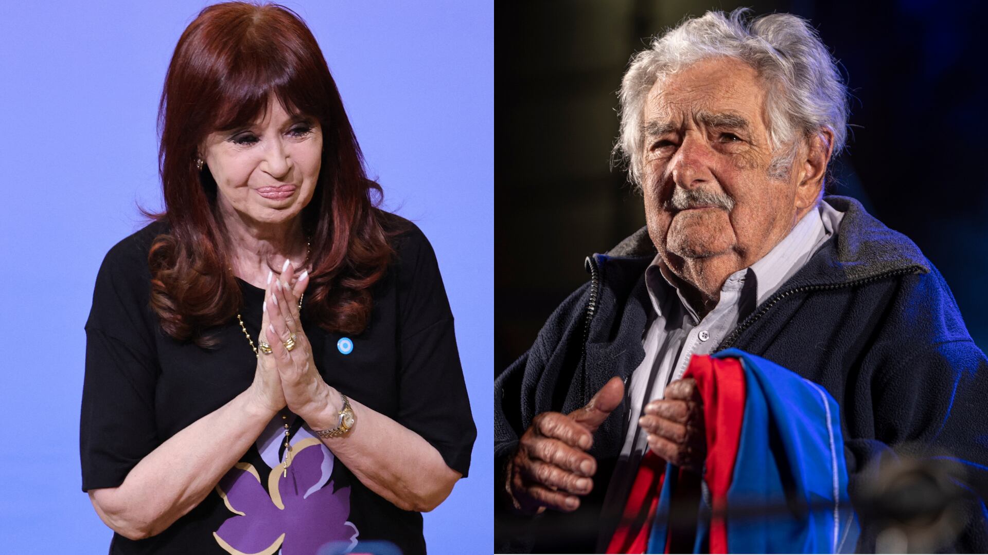 Cristina Fernández. Foto:EMILIANO LASALVIA/AFP via Getty Images - Jose Mujica. Foto: Ernesto Ryan/Getty Images