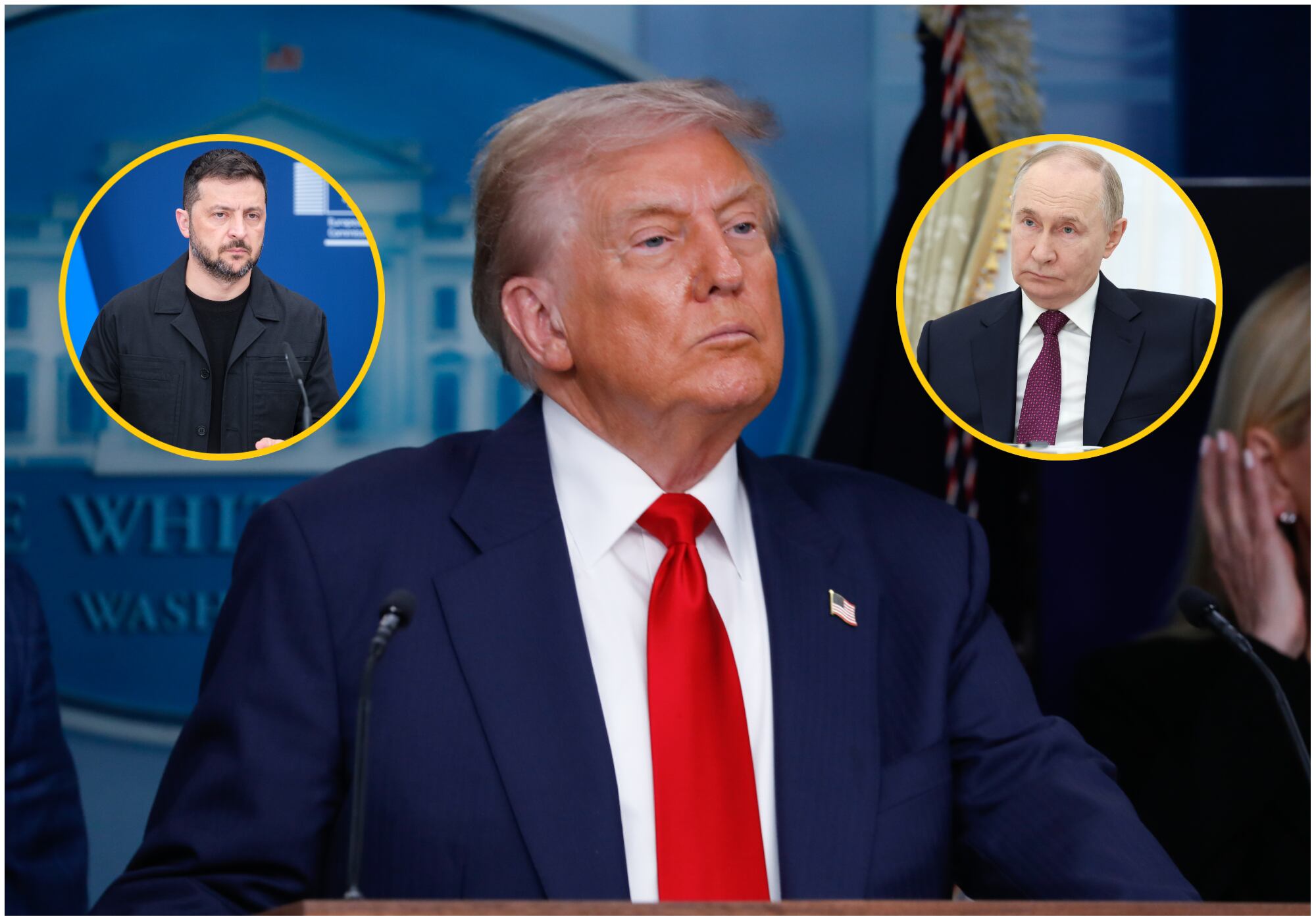 Trump dijo que quiere ver “qué sucede” en la reunión bilateral entre Zelenski y Putin. Foto: Getty Images/ EFE.