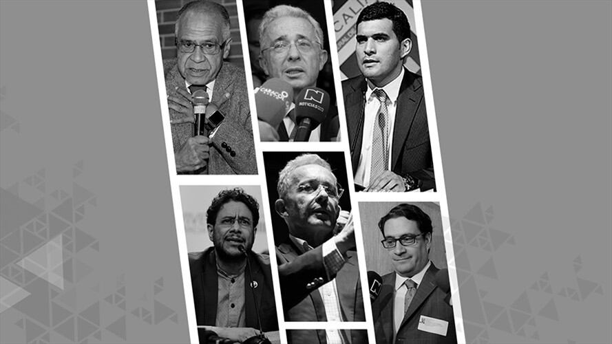 Iván Cancino, Iván Cepeda, Julián Quintana y Alfonso Gómez Méndez, debatieron en La W la validez de utilizar las grabaciones de Uribe en su juicio. Foto: Redacción W