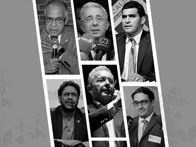 Iván Cancino, Iván Cepeda, Julián Quintana y Alfonso Gómez Méndez, debatieron en La W la validez de utilizar las grabaciones de Uribe en su juicio. Foto: Redacción W