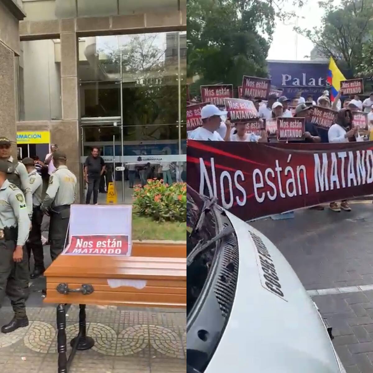 Con ataúd, comerciantes se manifestaron a las afueras de la Alcaldía de Barranquilla