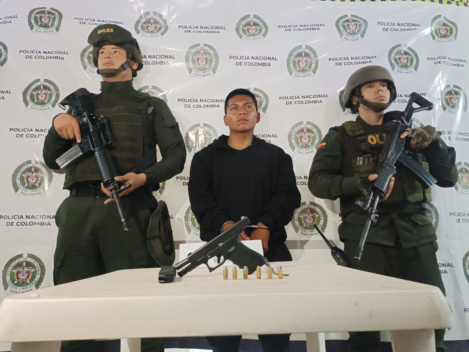 Capturado alias “Puni” presunto integrante del de la estructura Dagoberto Ramos. Crédito: Policía Nacional.