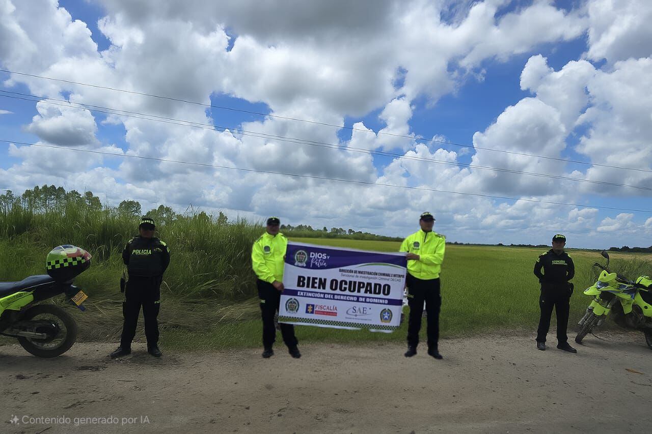 Autoridades aplicaron medida de extinción de dominio a 19 bienes de extraditable. Foto: suministrada.