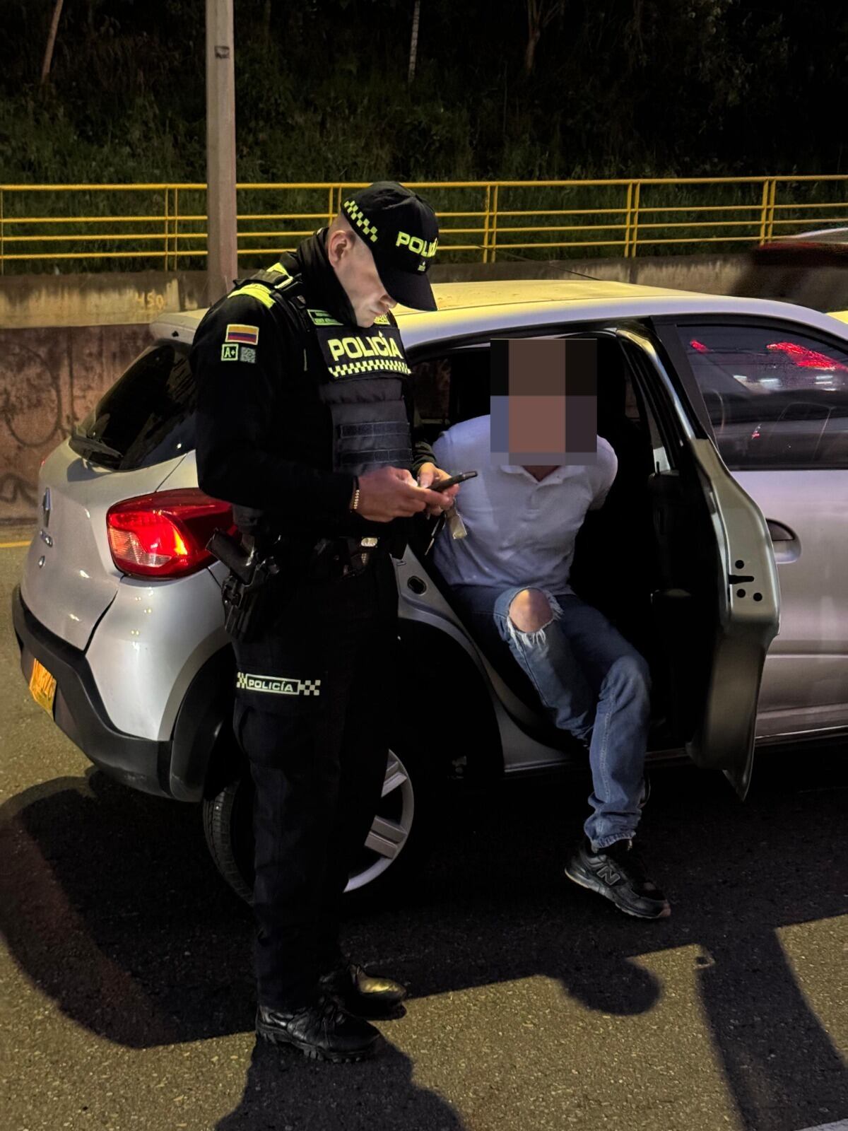 Momento en el que el conductor fue capturado.