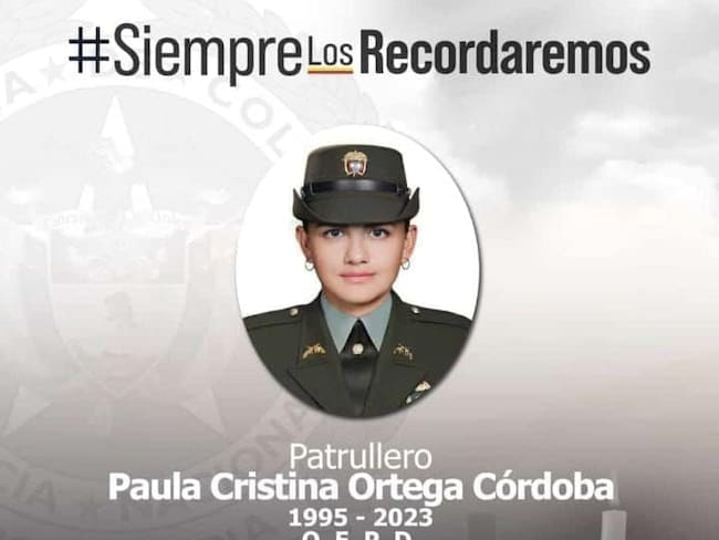 Patrullera de la Policía Paula Cristina Ortega Córdoba, adscrita a la policía Metropolitana de Neiva.