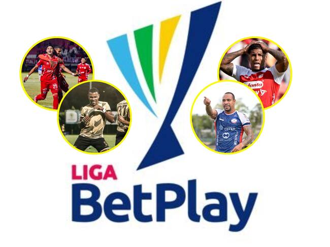 América de Cali, Águilas, Santa Fe, Alianza y logo de la Liga BetPlay. Fotos: McGiver Barón/Colprensa / (David Jaramillo - Colprensa) / (Colprensa - Cristian Bayona) / (Richard Dangond - Colprensa) / X @LigaBetPlayD