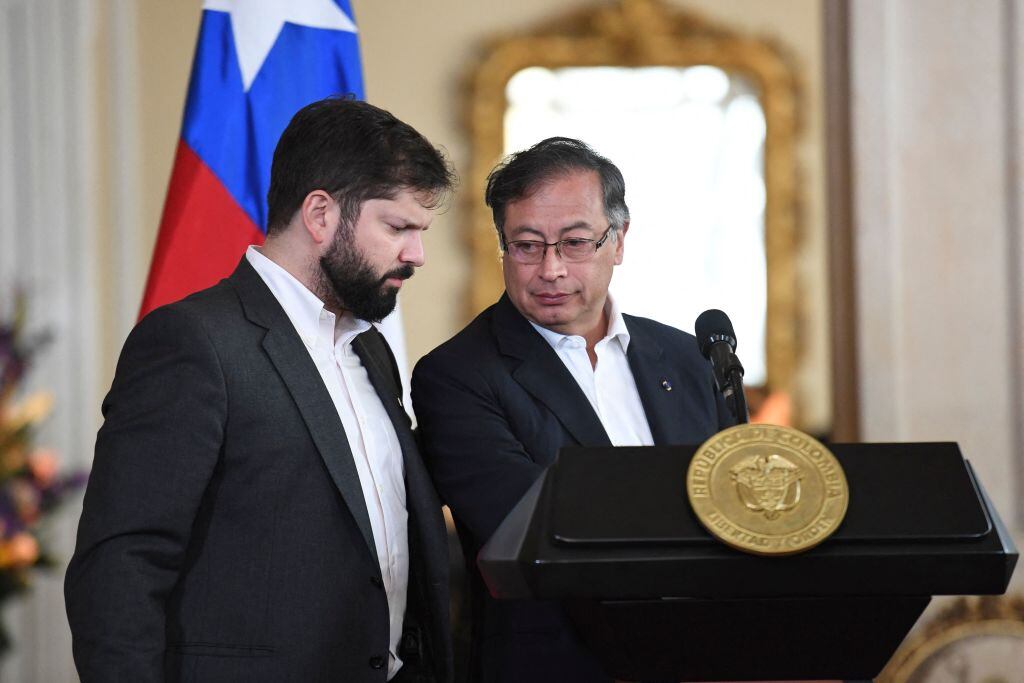 Gabriel Boric y Gustavo Petro Photo by JUAN BARRETO/AFP via Getty Images)