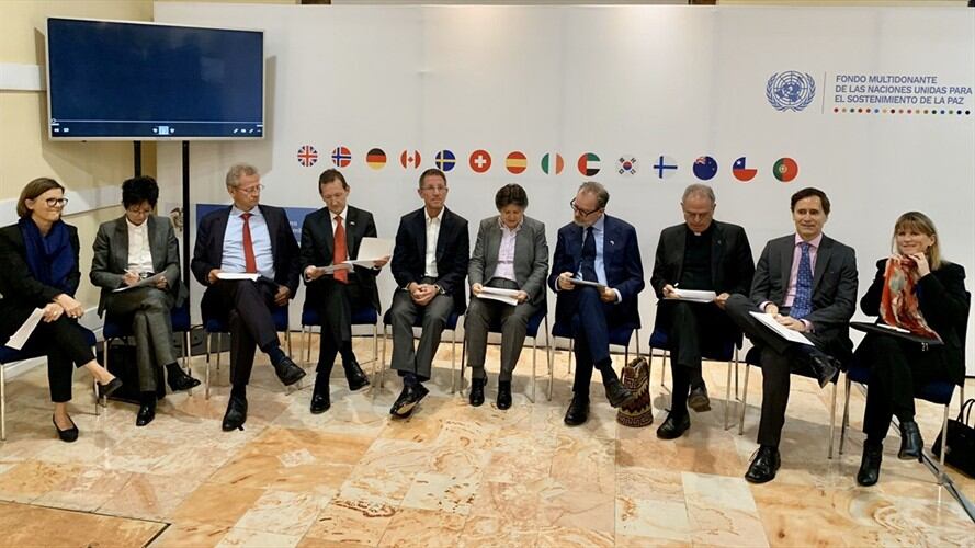 Integrantes del Comité Directivo del Fondo Multidonante de la ONU para el Sostenimiento de la Paz anunciaron un nuevo aporte de USD 24,5 millones para el 2020. Foto: