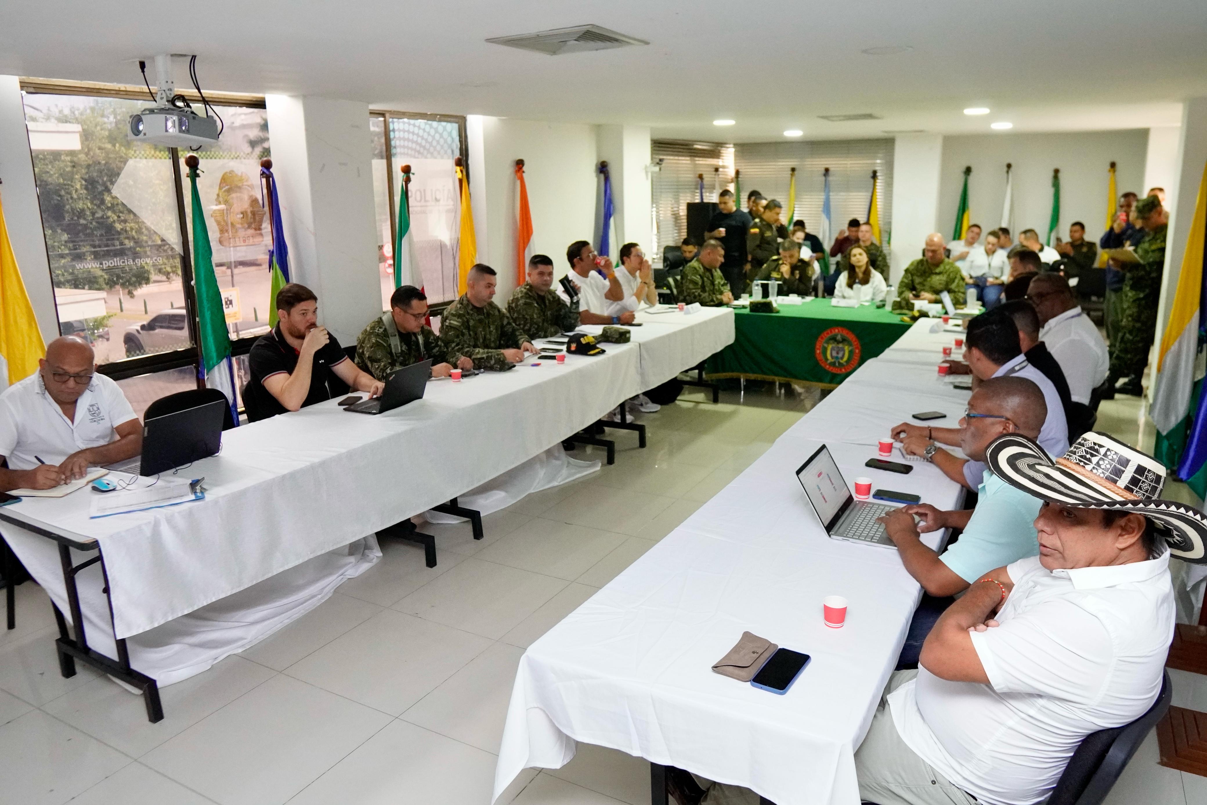 Consejo de seguridad en Montería. Foto: prensa Gobernación de Córdoba.