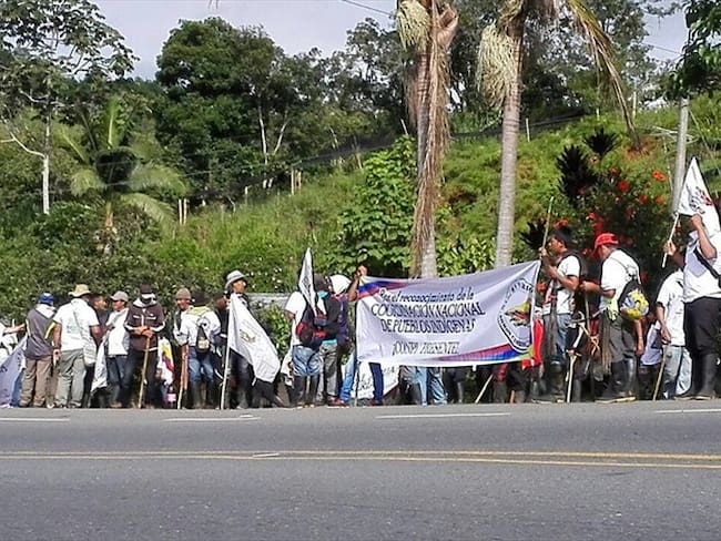 Manifestaciones del paro agrario en el Cauca. Foto: Colprensa