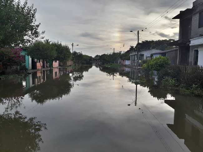Inundaciones en San Sebastián, zona rural de Lorica. Foto: cortesía.