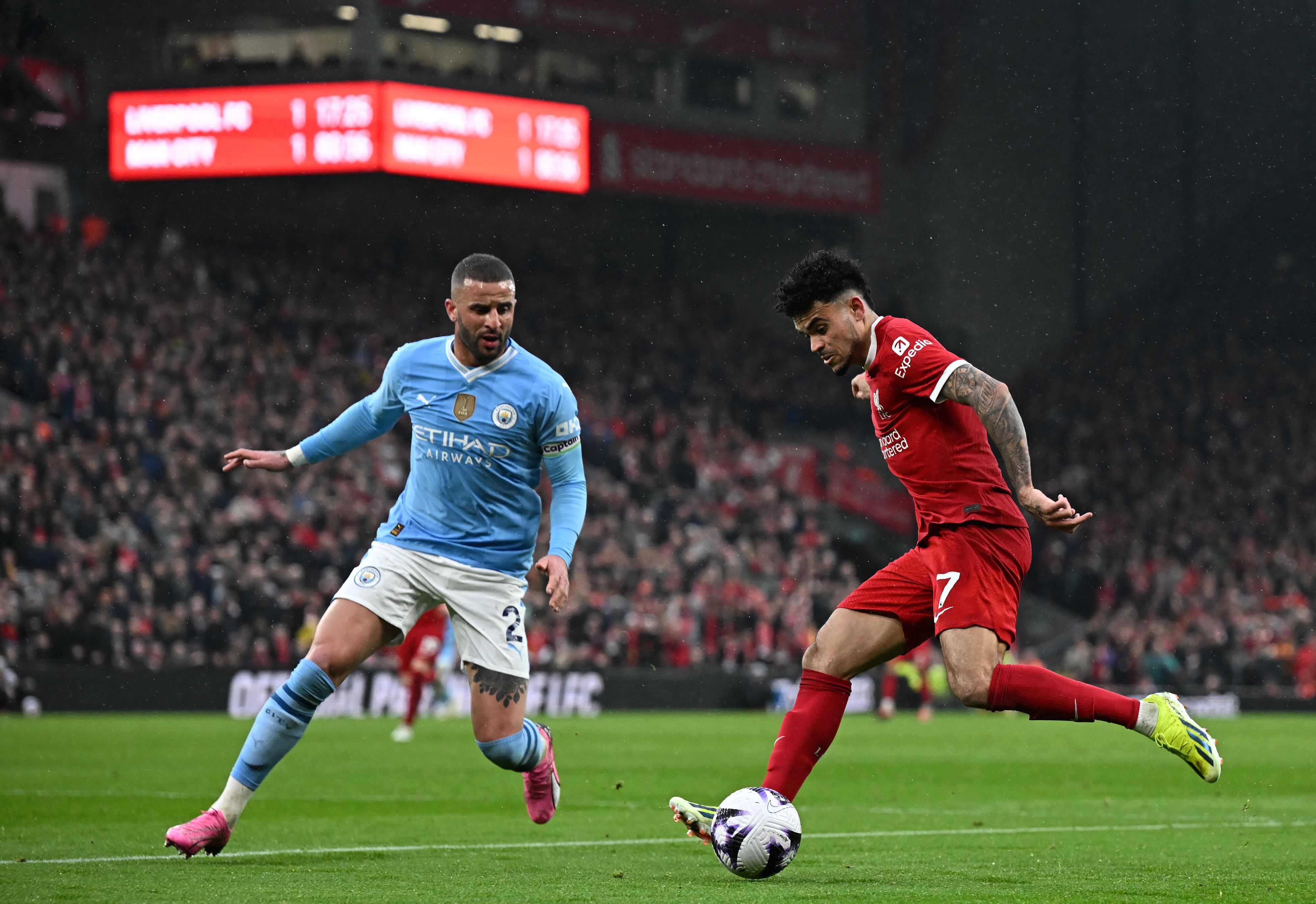 Liverpool vs. Manchester City. (Photo by PAUL ELLIS/AFP via Getty Images)
