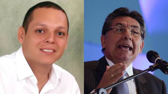 Néstor Humberto Martínez (d) reiteró que la Fiscalía tiene en su poder un video en el que se evidencia que Edgardo “el Nene” Pérez recibió altas sumas de dinero por la asignación del PAE. Foto: Colprensa