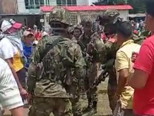 En las últimas horas, los militares fueron expulsados de la vereda El Pinche . Foto: Cortesía