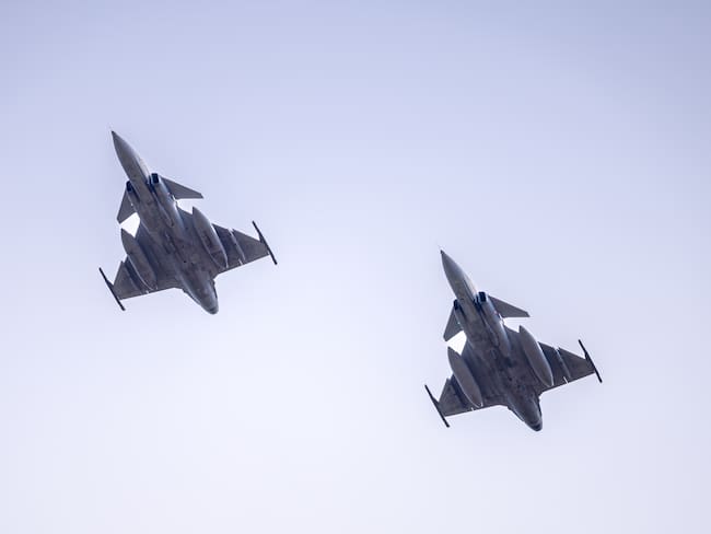 Aviones tipo Gripen de la empresa Saab.